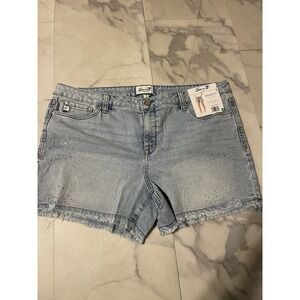 NWT Seven7 Light Blue Embellished Jean Shorts Size 18